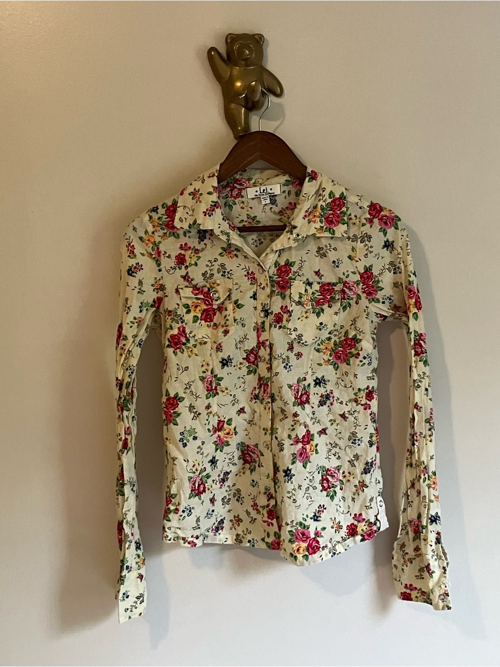 Lei Button Down Cotton Floral Shirt